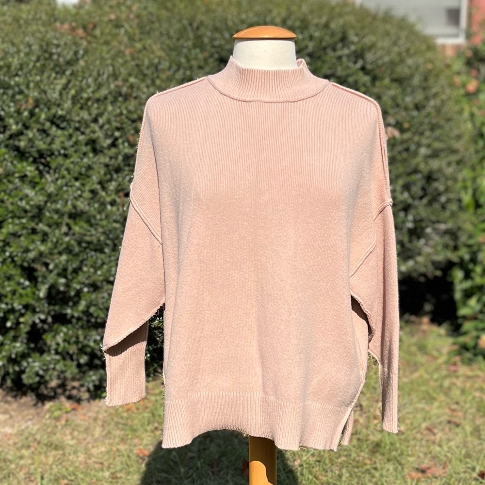 Zesica Tan Mock Neck Sweater Size Medium (CWT0001)